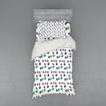 thumbnail image 2 of Ambesonne Colorful Bedding Set 4 Pcs, Hearts and Skulls, Queen, Multicolor, 2 of 3