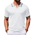thumbnail image 1 of Polo COOFANDY de manga corta, casual, vintage, de golf, blanco, 1 of 7