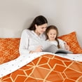 thumbnail image 5 of Homewish Vintage Square Abstract Queen Comforter Set, Fashion Stripes Ombre Bedding Sets, Orange Gold Minimalism Reversible Bedding Comforter Set, Ultra Soft Bedroom Decor, 3pcs, 5 of 8