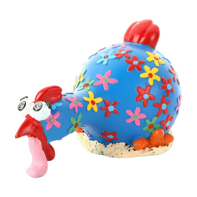 Figuras de pollo decorativas y creativas, estatuas de pollo para del hogar y el patio trasero azul