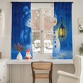 thumbnail image 3 of Blue Snowman Christmas Sheer Curtains 72 Inches Long, Xmas Snowflake Modern Art Light Filtering Window Curtains for Living Room/Bedroom, Rod Pocket Voile Sheer Curtain Drapes, 52"W x 72"L, 2 Panels, 3 of 9
