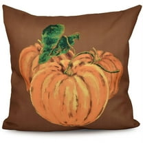 16" x 16" Simply Daisy Tres Calabazas Fall Polyester Indoor/Outdoor Pillow, Brown Qty 1