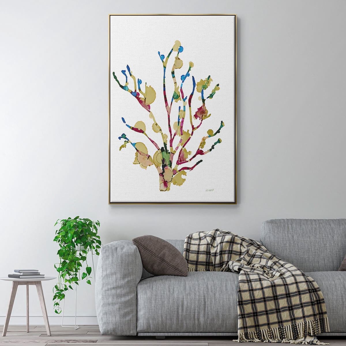 Sea Coral III Framed Premium Gallery Wrapped Canvas - Ready to Hang - 25 x 37 - Gold Floating Frame