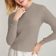 thumbnail image 5 of TRUBKH Womens Sweaters Mock Neck Top Long Lantern Sleeve Slim Fit Blouses for Women Dressy Casual Lightweight Sweaters for Women Loose Fit Layered Sweaters Fall Sweaters Fall Tops For Gray XL, 5 of 8