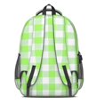 thumbnail image 3 of Green and White Checkered Pattern Backpack for School, Cute School Bag with Adjustable Shoulder Straps and Padded Back, 16.9"x12.6"x5.9", 3 of 3