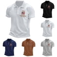 thumbnail image 5 of Rggeeun Men'S Tee Shirts Us National Flag 1776-2026 Letter Print Mesh Short Sleeve front Buttons Collar Celebrate America'S 250th Anniversary for 4th of July Party Basic Tees,Navy,Xxxl, 5 of 5