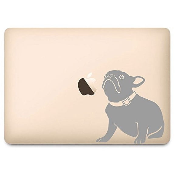 Silver Bella the French Bulldog Sitting Decal for 12" Macbook