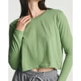 thumbnail image 3 of Real Essentials 4 Pack: Women's Cotton Long Sleeve Crew Crop Top - Casual Cropped T-Shirt (Available In Plus Size), 3 of 6
