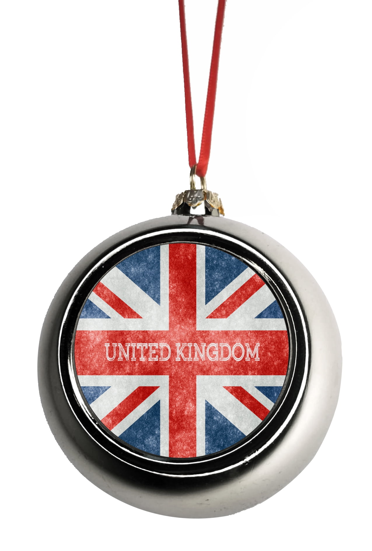 Flag England United Kingdom Great Britian UK GB Grunge Bauble Christmas