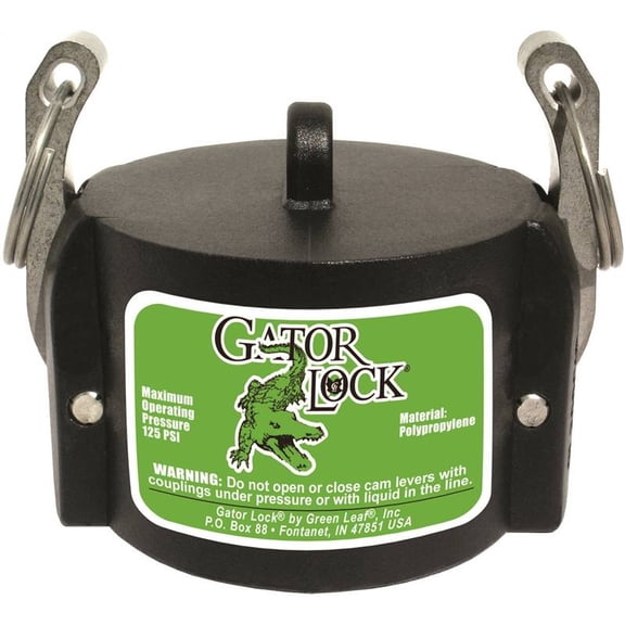 GREEN LEAF GLP200CAPNL Cam Lock Cap, 2 in, Male, 125 psi Pressure Class, Polypropylene