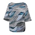 thumbnail image 4 of Gibobby Playera&nbsp;Moda Blusa holgada bohemia de verano para mujer, blusa de talla grande con hombros descubiertos y estampado Floral para mujer（Gris， XXXL), 4 of 5