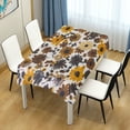 thumbnail image 4 of Yayeee Tablecloths 54" x 54" Rectangle Wrinkle Resistant Party Table Cover, Brown Flowers, 4 of 8