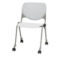 thumbnail image 6 of KFI Studios KOOL Armless Stacking Chair with Casters, White Back, Burgundy Seat, 6 of 7