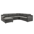 thumbnail image 2 of Waylon Linen 6-Seater U-Shape Sectional Sofa Chaise  -Gray, 2 of 5