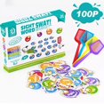 thumbnail image 1 of Tarjetas de palabras de vista para niños, juego de iluminación de aprendizaje de inglés, juguetes educativos Montessori, ayudas para la enseñanza de fonética para niños pequeños, 2023, 1 of 4