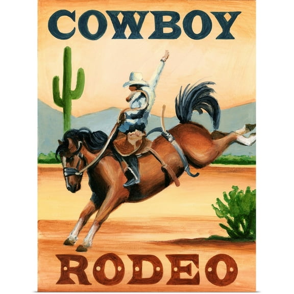 Great BIG Canvas | Rolled Ethan Harper Poster Print entitled Cowboy Rodeo