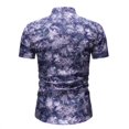 thumbnail image 4 of LSLJS Mens Casual Cardigan à Manches Courtes Col Rabattu T-Shirt Blouse Tops, 4 of 5