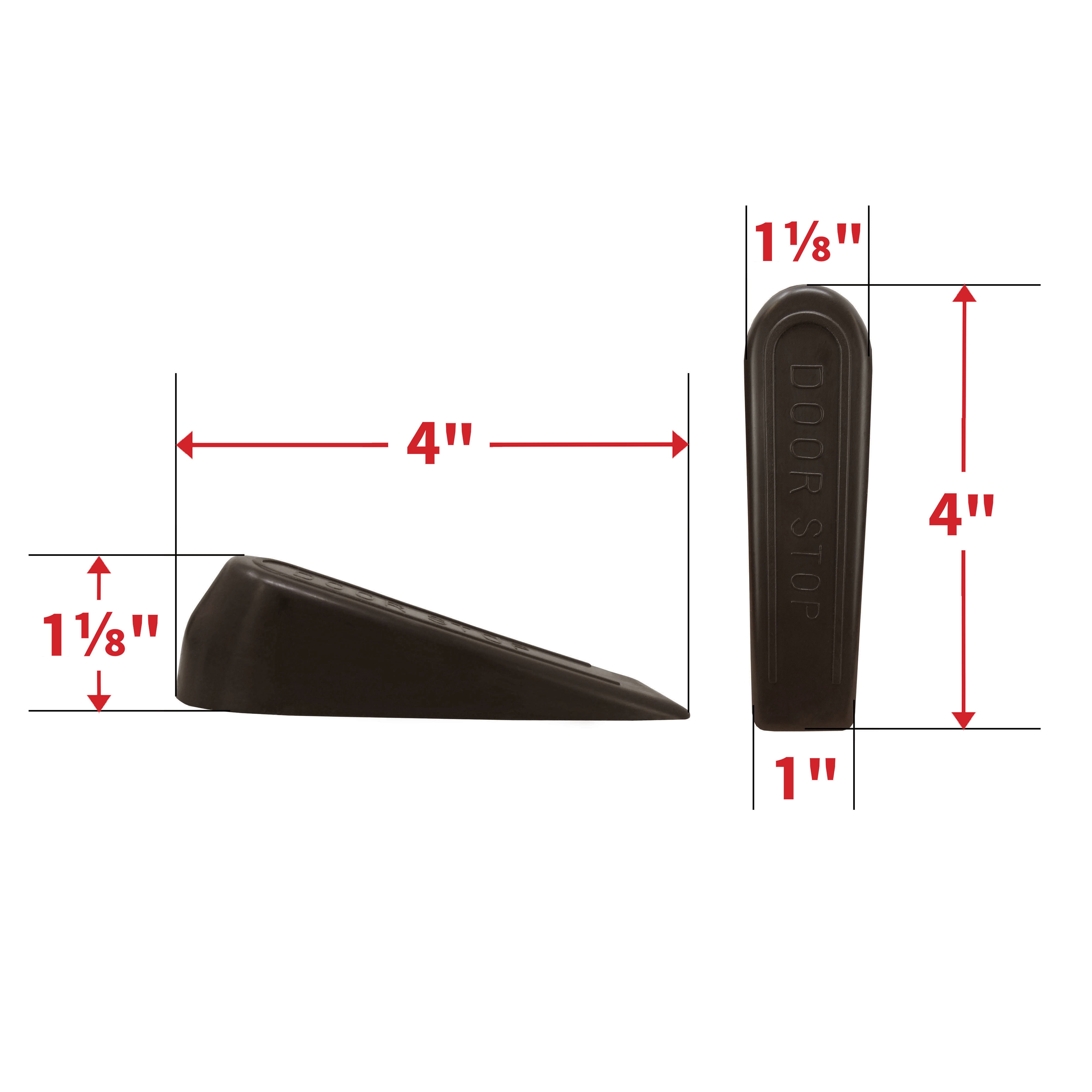 Super Sliders Non-Skid Door Stop, Durable Rubber Wedge Design for textured surfaces and carpet - Grip and Door Control – 1-Pack, Brown