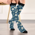 thumbnail image 5 of FORMRS Womens Knee High Socks Casual Long Thick Travel Daily Wear, 2 Pairs, Green Daisy Pattern, 5 of 6