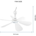 thumbnail image 4 of Silent USB Powered Ceiling Canopy Fan with 1m Extension Cord, Small Portable 6 blade Quiet Small DC USB Ceiling Fan Hanging Fan for Camping Bed Dormitory RV Tent Home Room, 4 of 7