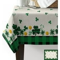 thumbnail image 3 of St.Patrick''s Day Tablecloth Rectangle/Oval 60x102in Shamrocks Green and Black Buffalo Plaid Retro Tablecloths Waterproof Table Cloth for Kitchen Indoor Outdoor Table Cover for Dining/Party Decoration, 3 of 6