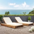 thumbnail image 3 of Afuera Living Outdoor Acacia Wood Chaise Lounge in Teak (Set of 2), 3 of 13