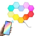 thumbnail image 2 of Yescom 10 Pack Wall WiFi Smart LED Light Kit DIY Splice Lamp Color Changing Voice Control Home Decoration Indoor Gift, 2 of 10