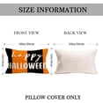 thumbnail image 2 of Happy Halloween Trick or Treat Lumbar Pillow Covers 12 x 20 Inch Set of 4 Halloween Decorations Black&Orange Cotton Linen Rectangular Throw Pillow Case Cushion Cover for Sofa Home, 2 of 6