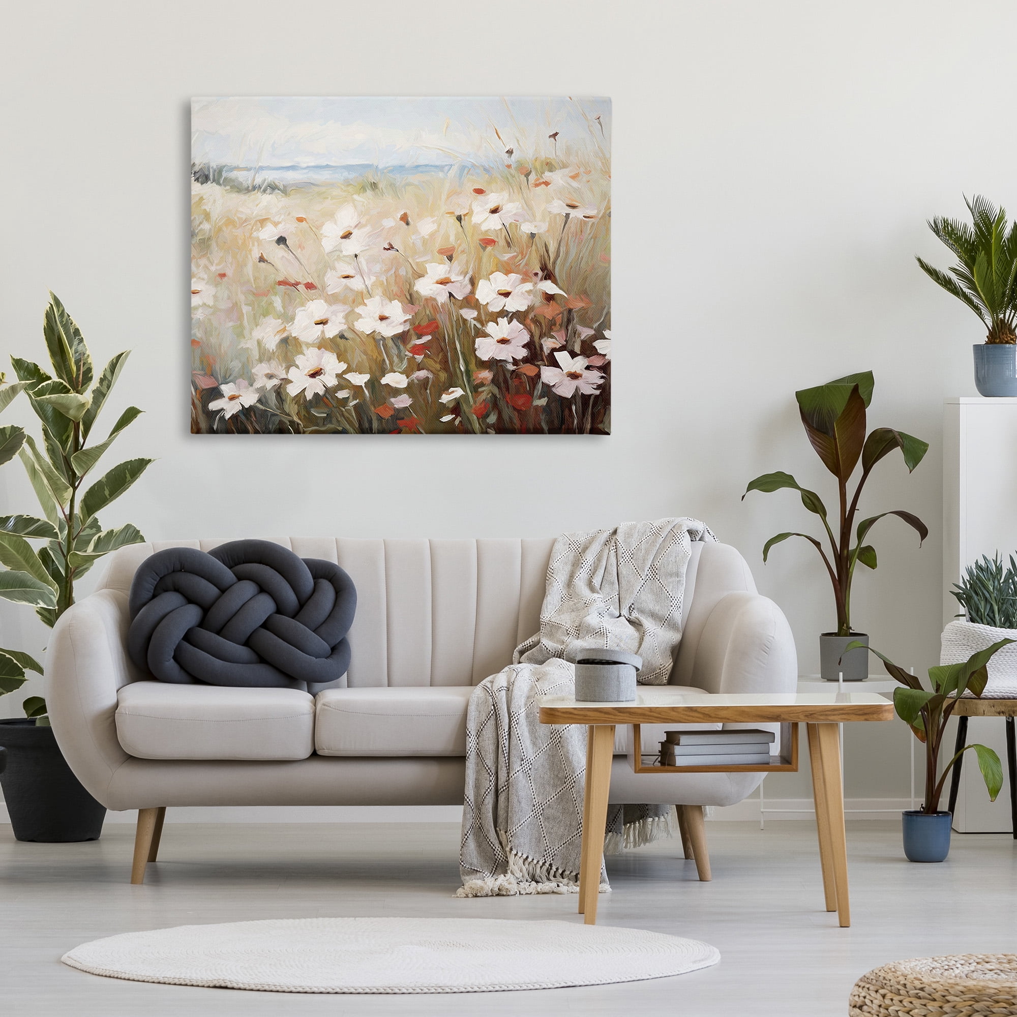 Stupell Industries Windblown Meadow Flowers Botanical & Floral Painting Gallery Wrapped Canvas Art Print Wall Art, 48 x 36