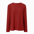 thumbnail image 4 of Towmus Women Long Sleeve T Shirts Crewneck Fall Breathable Casual Tunic Tops Solid Color Basics Tees, 4 of 5