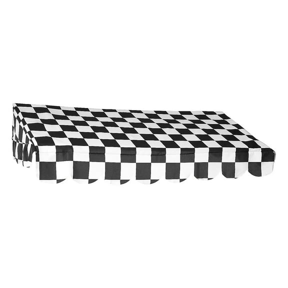 Fun Express 42 1/4" x 11" Black & White Checkered Awning Decoration Topper