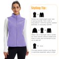 thumbnail image 5 of YUCOLEN Women's Fleece Vest Warm Soft Sleeveless Zip Outerwear Jackets with Zipper Pockets Light Purple 2XL, 5 of 6