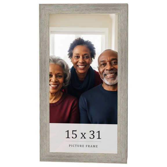 15x31 Frame Grey Real Wood Picture Frame Width 1.5 Inches | Interior Frame Depth 0.5 Inches | Barn