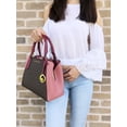 thumbnail image 5 of Michael Kors Kimberly Small Satchel Brown Mk Signature Mulberry Pink Crossbody, 5 of 11