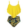 thumbnail image 2 of Aayomet Bathing Suits For Women Swimsuit Tummy Two Piece Womens Waist High Swimsuit Bikini Split Vest Swimsuit Floral Ruffle,Yellow XL, 2 of 4