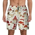 thumbnail image 2 of Goofa Cartoon Mushrooms Printed Men's Swim Trunks Board Shorts Quick Dry Mens Swimming Trunks with Compression Liner,Breathable Fit Hawaii Beach Shorts-, 2 of 9