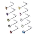 thumbnail image 2 of 10pcs Chic Ronda 1.5mm-3mm CZ Anillo de acero inoxidable de cristal en Sunnimix aros de cabeza, 2 of 6