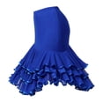 thumbnail image 4 of Falda de mujer para fiesta, falda de baile, elegante y moderna falda latina para vals. Azul L, 4 of 9
