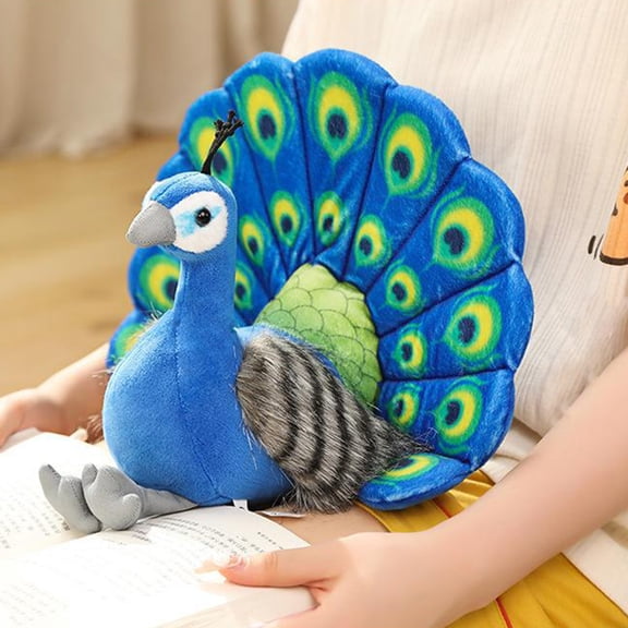 Peacock Stuffed Animal,Peacock Toy,12IN Simulation Peacock Plush Toy,Peacock Plush, Stuffed Animal, Plush Toy,Cute Stuffed Animal Pillow for Birthday Gift and Home Decoration(Blue)
