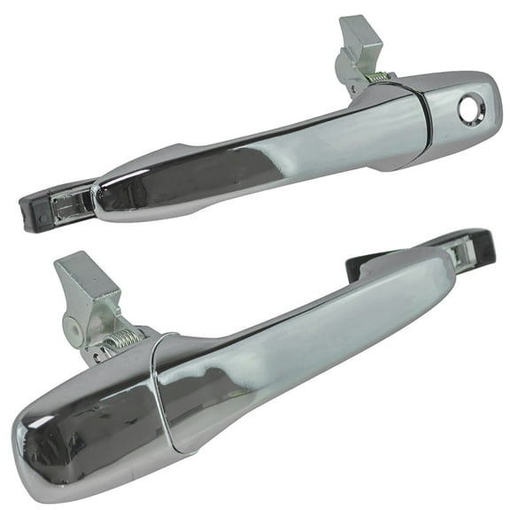 TRQ Exterior Outside Door Handle Chrome Finish LH RH Kit Pair for Mustang DHA30610