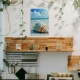 thumbnail image 4 of Chic Seashell Metal Wall Art - Waterproof & Weather-Resistant Tin Sign for Home, Cafe, Restaurant Decor - Easy Hang Nautical Shell Poster, 4 of 8