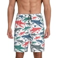 thumbnail image 2 of Rocae Colorful Shark for Men's Soft Sleep Pajama Shorts, Waistband and Pockets, 2 of 9