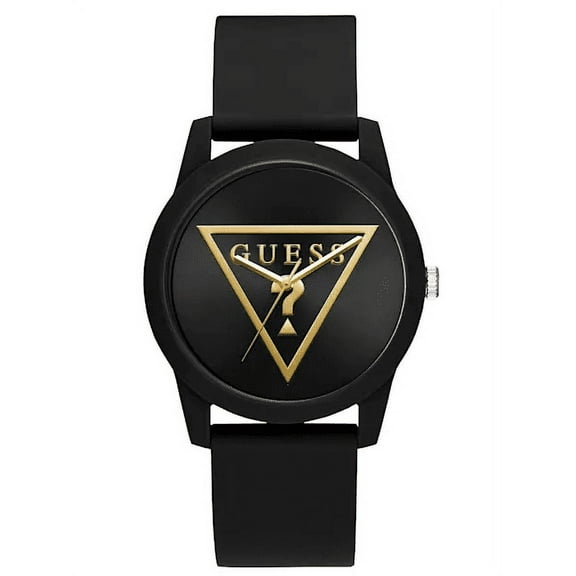 GUESS U1336L3 Gold-Tone and Black Silicone Analog Watch