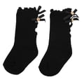 thumbnail image 2 of Calcetines Con Lazo De Princesa, Atractivos, Encantadores, Exquisitos, Diseños Coloridos, 75% Algodón, Calcetines Para Niños, Suaves Y Transpirables Para El Hogar OTVIAP Negro, 2 of 8