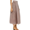 thumbnail image 3 of QATAINLAV Pink Womens High Waist Baggy Dance Skorts Solid Casual Bow Plaeted Long Skirts Summer Beach Chiffon Maxi Skirts, 3 of 10