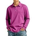 thumbnail image 2 of CCRFTGI Mens Polo Shirts Long Sleeve Polo Shirt Lightweight Casual Golf Shirts Collared T Shirt Purple M, 2 of 6