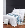 thumbnail image 3 of Xipuska Blue Ombre Marble Bed Runners for Twin Size Bed, Decorative Bed Throws for Foot of Bed, Modern Marble Abstract Aesthetic Art Bed Runner Sofa Throw Bedding Scarf Protector Slipcover, 3 of 6