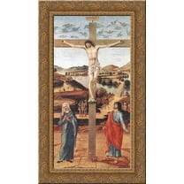 Crucifix 17x24 Gold Ornate Wood Framed Canvas Art by Bellini, Giovanni