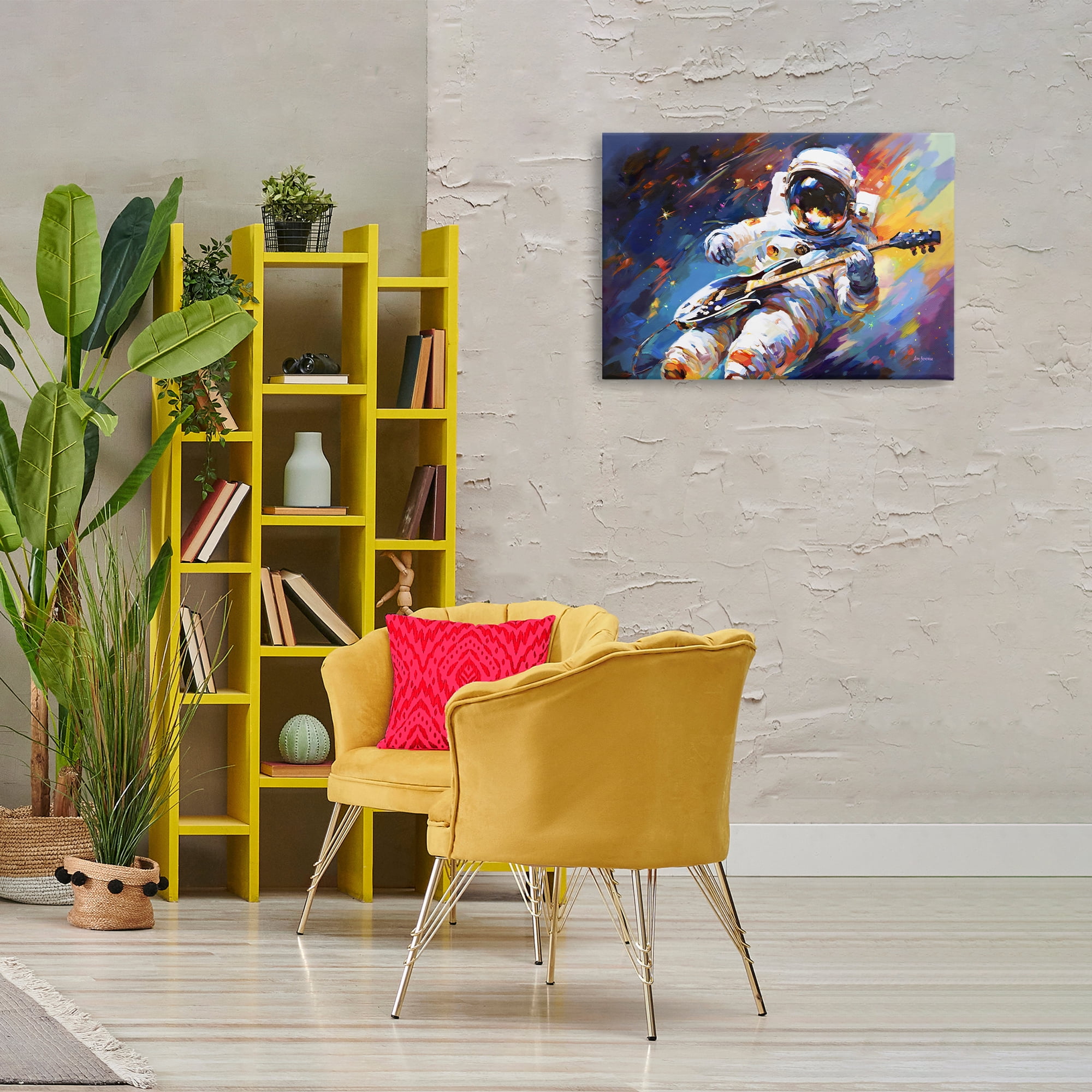 Stupell Industries Melodies Beyond Earth Astrology & Stars Painting Wrapped Canvas Art Print Wall Art, 30 x 20