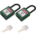 thumbnail image 1 of Wekity 2PCS Lockout Tagout Locks Safety Padlock Loto Locks Keyed Alike PA Lock Out Tag Out Steel Shackle Small Luggage Padlocks Green 2PCS-0621, 1 of 5